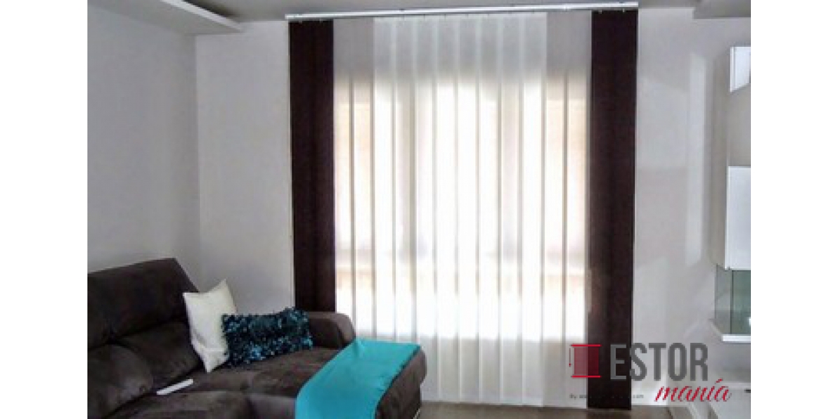 Cortinas de lamas verticales traslúcidas Premier Negro