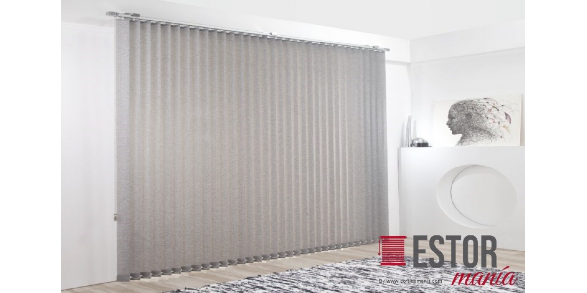 Cortinas de lamas verticales traslúcidas Elegance Beig