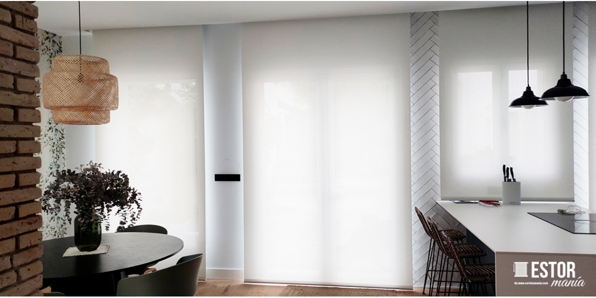 Estores enrollables screen Luxe Visión 3000 Blanco-Lino