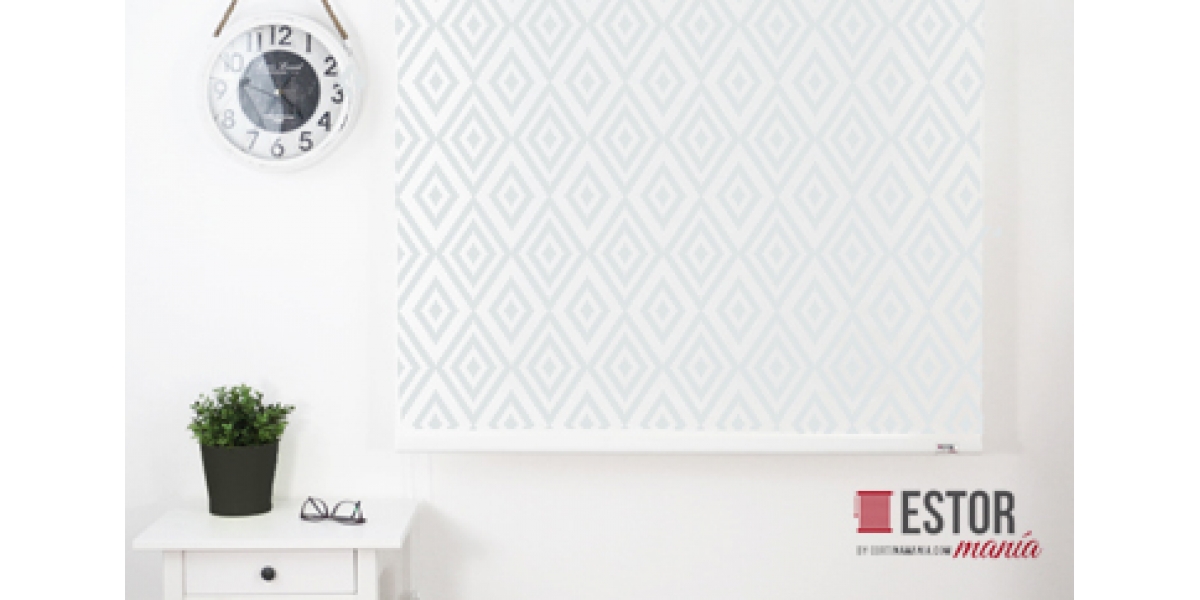 Estores enrollables estampados Astrid Mosaic Perla