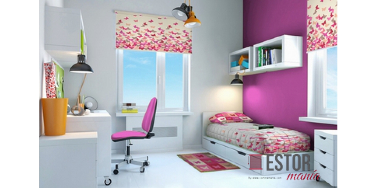 Estores enrollables infantiles papillón Duvet 1