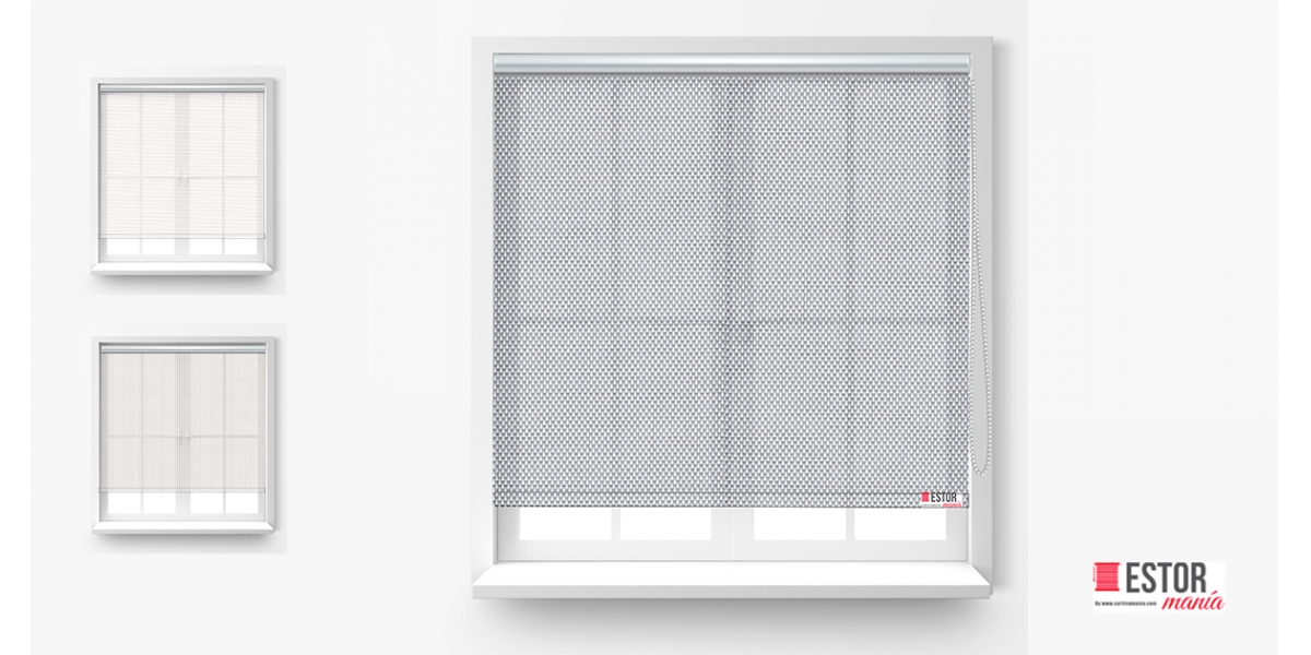 Estores enrollables screen Luxe Visión 3000 Blanco-Gris