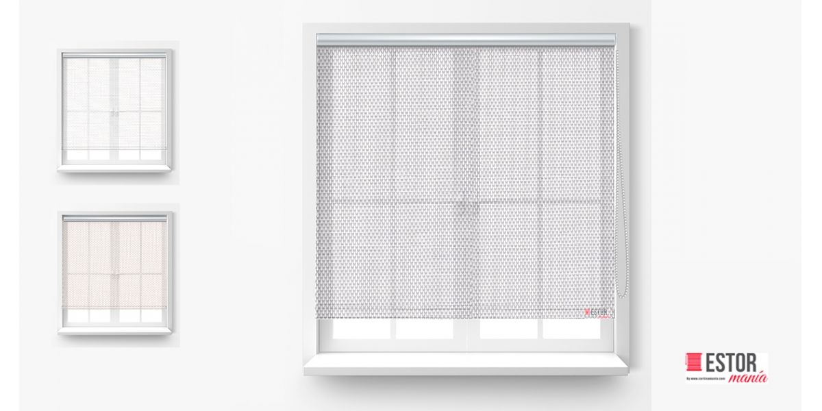 Estores enrollables screen Sun Glass 10 Blanco-Perla