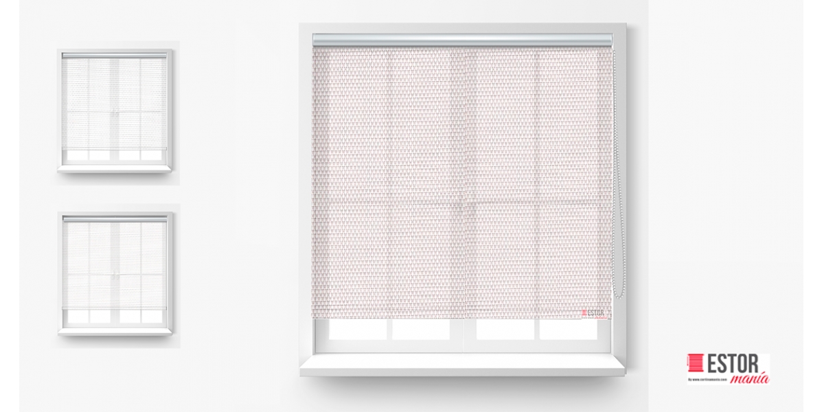 Estores enrollables screen Sun Glass 5 Blanco-Lino