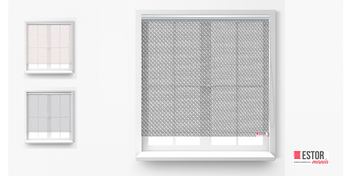 Estores enrollables Diamantescreen Blanco - Gris