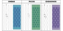 Cortinas de lamas verticales con formas Premier beig-wengué