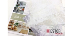 Estores enrollables estampados Botanic 1 blanco